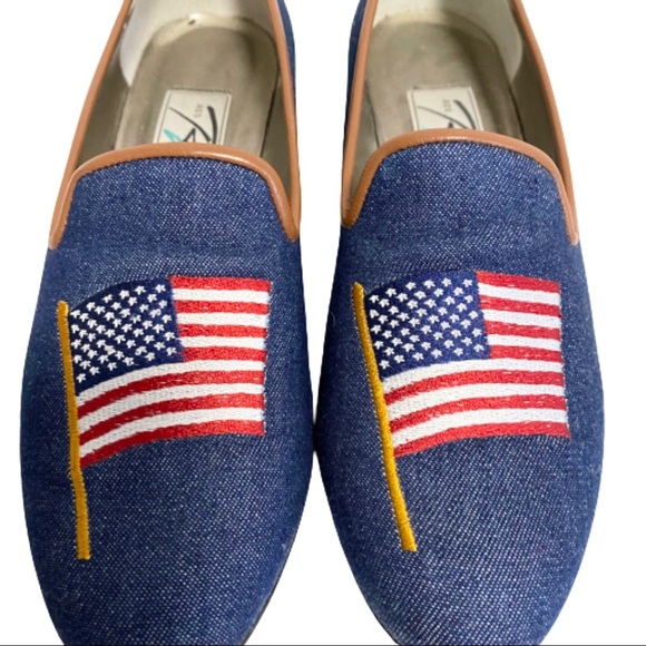 Ross Hommerson vintage Denim flag loafers size 8N - Picture 2 of 8